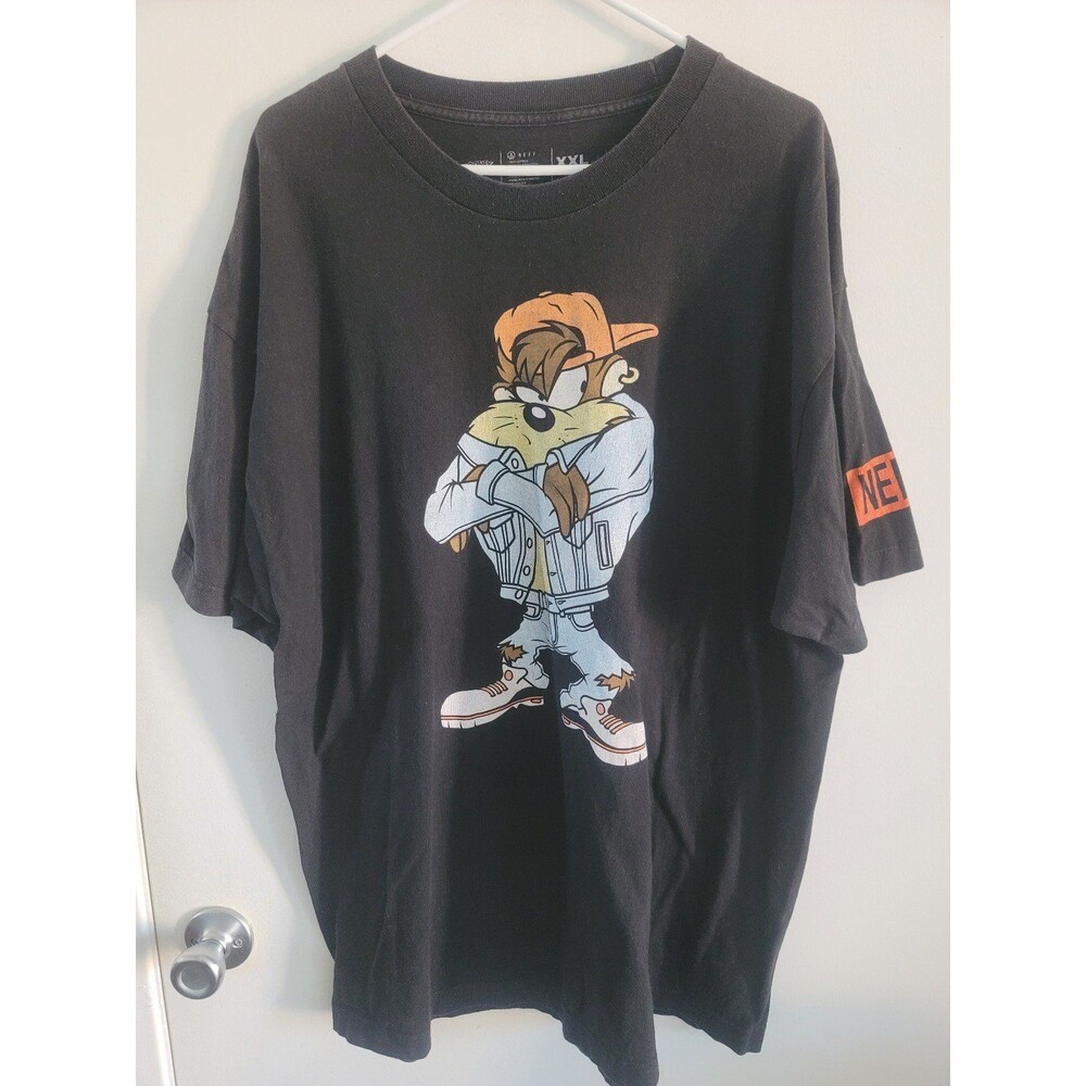 NEFF TASMANIAN DEVIL TShirt TAZ Looney Tunes Mens 2X BLACK